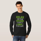 Der Custodian Rette Day Janitor T-Shirt (Vorne ganz)