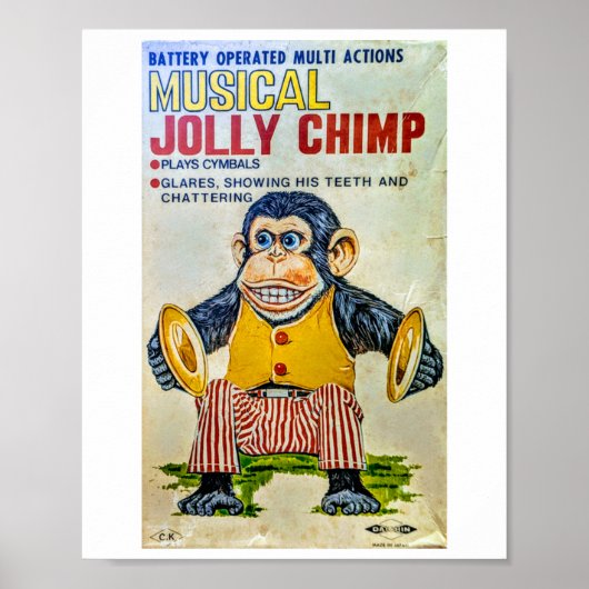 Der Cymbal Monkey Aufkleber Poster (Vorne)