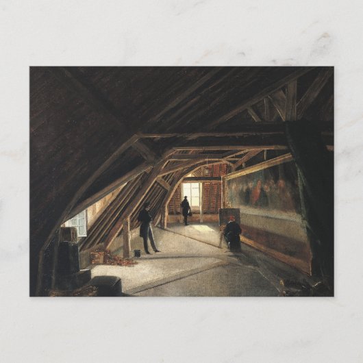 Der Dachboden eines Museums Postkarte (Vorderseite)