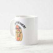 Der Dackel Funny Sieger Hot Dog Puff Kaffeetasse (Vorderseite Links)