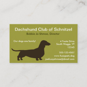 Der Dackel-Silhouette-  Würstchen-Hund Visitenkarte