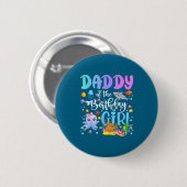 Der Daddy Geburtstag Meer Fisch Ozean Button (Vorne & Hinten)