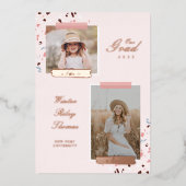 Der damals & Jetzt 2 Foto Abschluss Terrazzo Folieneinladung (Vorderseite)