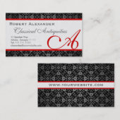 Der Damast-Visitenkarte eleganten Edwardian Herrn Visitenkarte (Vorne/Hinten)