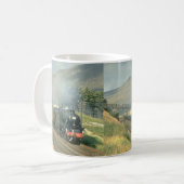 Der dampf-geschleppte Zug der britischen Eisenbahn Kaffeetasse (Vorderseite Links)