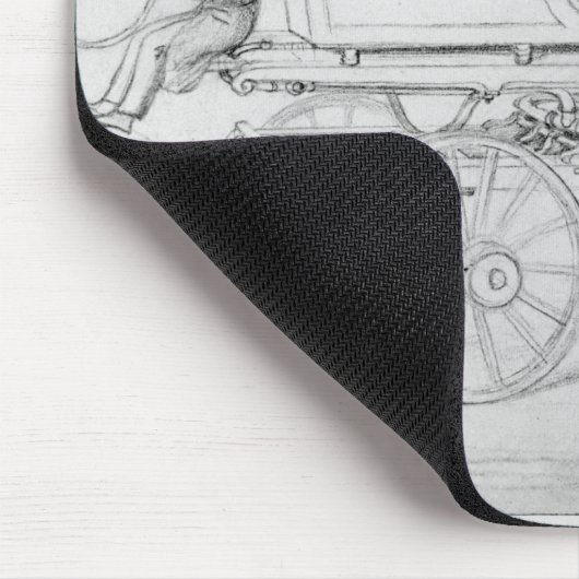 Der Dampf-Wagen der Rollbahre, 1827 Mousepad (Ecke)
