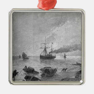 Der Dampfer Wladiwostok auf dem Jangtse Silbernes Ornament