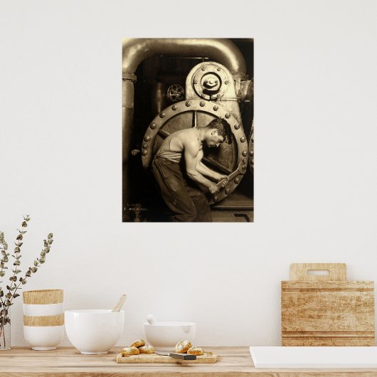 Der Dampffitter von Lewis Hine Poster (Küche)