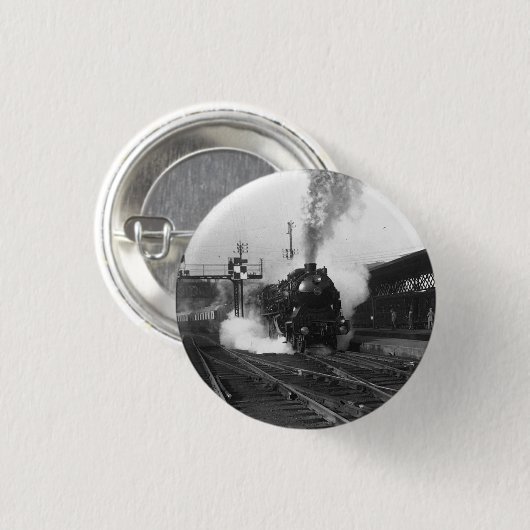 Der Dampfzug kommt um 1864 an! Button (Vorne & Hinten)