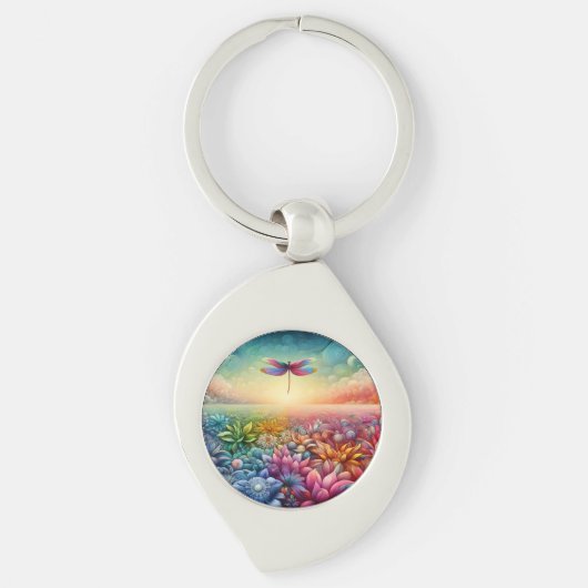 Der Dance of Dragonfly Button Schlüsselanhänger (Vorderseite)