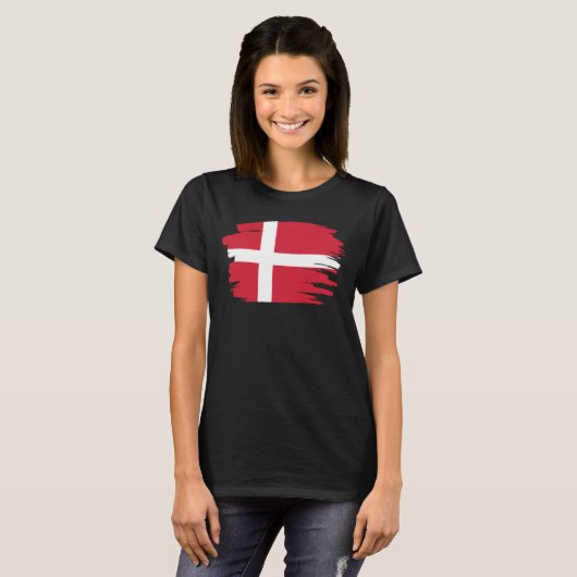 Der dänische T - Shirt für die Flagge (Vorne ganz)