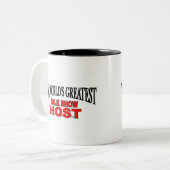 Der Das Gesprächs-Show-Wirt der Welt bestste Zweifarbige Tasse (Vorderseite Links)