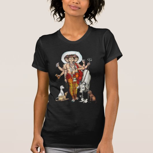 Der Dattatreya/Guru-Beschwörungsformel der Frauen T-Shirt (Vorderseite)