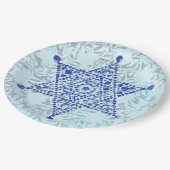 Der Davidsstern Juwelentwurf auf Blätter Pappteller (Schrägansicht)