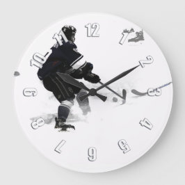 Der Deke-Hockey-Spieler Große Wanduhr