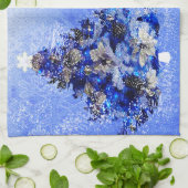 Der dekorierte blaue Christbaum Handtuch (Gefaltet)