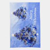 Der dekorierte blaue Christbaum Handtuch (Vertikal)
