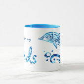 Der Delphin ist meine Freund-blaue Tasse (Zentrum)