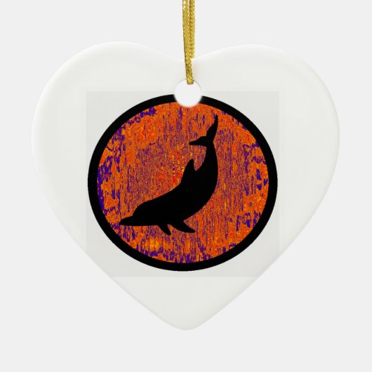 DER DELPHIN-SUCHER KERAMIK ORNAMENT (Vorne)