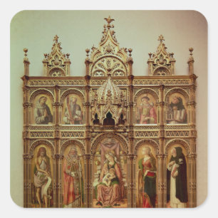 Der Demidoff Altarpiece, 1476 Quadratischer Aufkleber