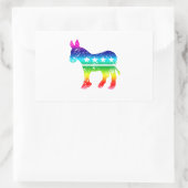 Der Demokrat Original Donkey störte Regenbogen Rechteckiger Aufkleber (Tasche)