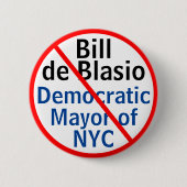 Der demokratische Bürgermeister von Blasio New Yor Button (Vorderseite)