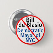 Der demokratische Bürgermeister von Blasio New Yor Button (Vorne & Hinten)