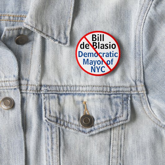 Der demokratische Bürgermeister von Blasio New Yor Button (Beispiel)