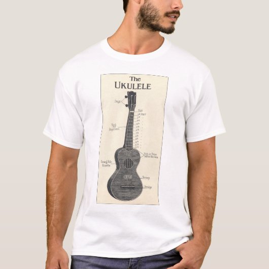 Der der Ukulele-helle kurze T - Shirt die Hülse (Vorderseite)