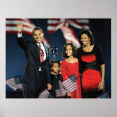 Der designierte Präsident Obama und seine Familie Poster (Vorne)
