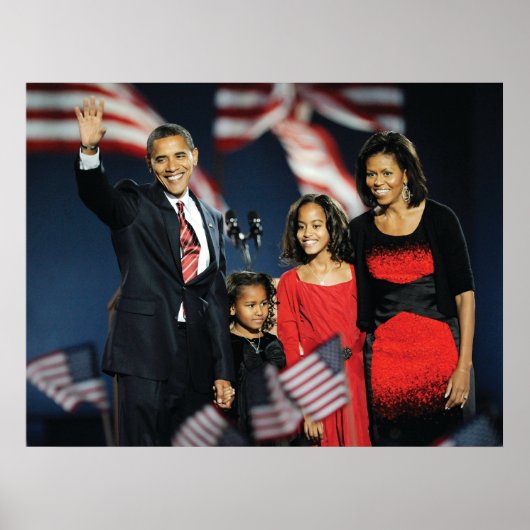 Der designierte Präsident Obama und seine Familie Poster (Vorne)