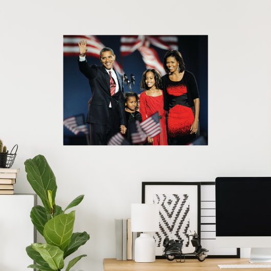 Der designierte Präsident Obama und seine Familie Poster (Heimbüro)