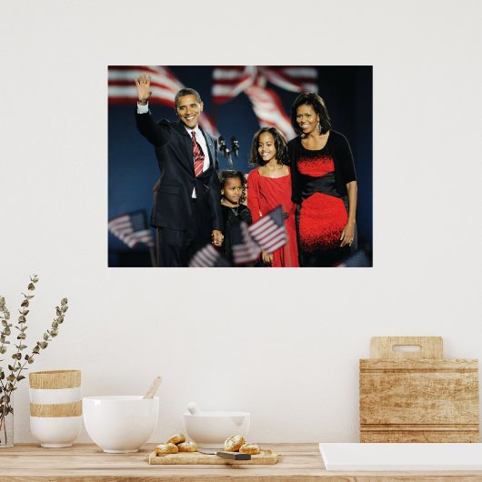 Der designierte Präsident Obama und seine Familie Poster (Küche)