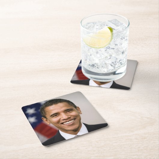Der designierte US-Präsident Barack Obama Rechteckiger Pappuntersetzer (Vor Ort)