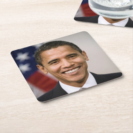 Der designierte US-Präsident Barack Obama Rechteckiger Pappuntersetzer (angewinkelt)