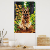 Der deutsche Hirte durchquert den Wald Poster (Küche)