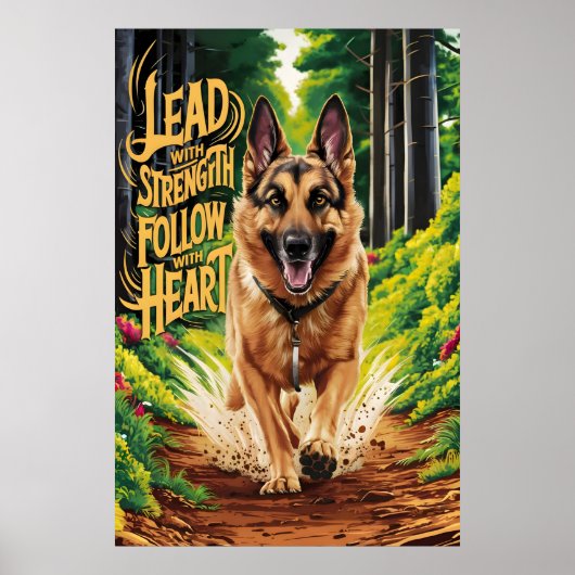 Der deutsche Hirte durchquert den Wald Poster (Vorne)