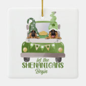 Der deutsche Hirte Ließ Die Schenaniden fangen an Keramikornament (Rückseite)