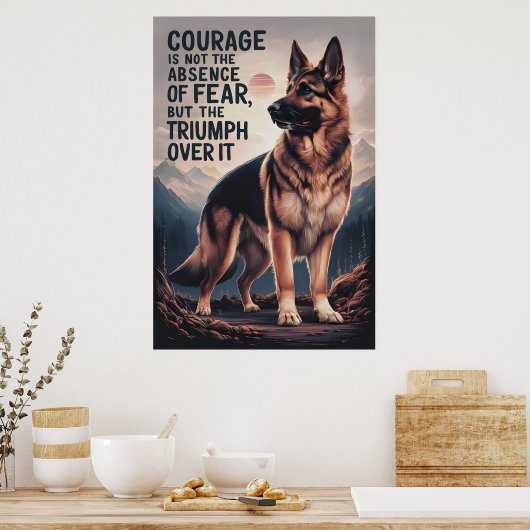 Der deutsche Hirte triumphiert über Angst Poster (Küche)