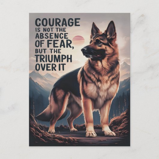 Der deutsche Hirte triumphiert über Angst Postkarte (Vorderseite)