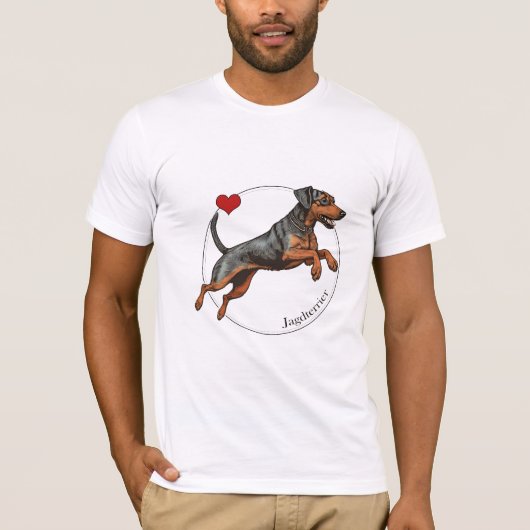 Der deutsche Jagdterrer Hunter-Portrait-T - Shirt (Vorderseite)