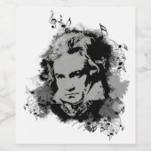 Der deutsche Komponist Beethoven Klassik Weinetikett (Einzelnes Label)