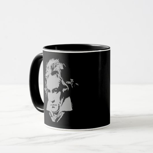 Der deutsche Komponist, Pianist Beethoven Tasse (Vorderseite Links)