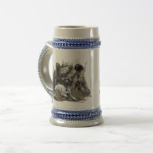 Der deutsche Kurzhaar oder Deutsch Kurzhaar Bierglas (Vorderseite Links)