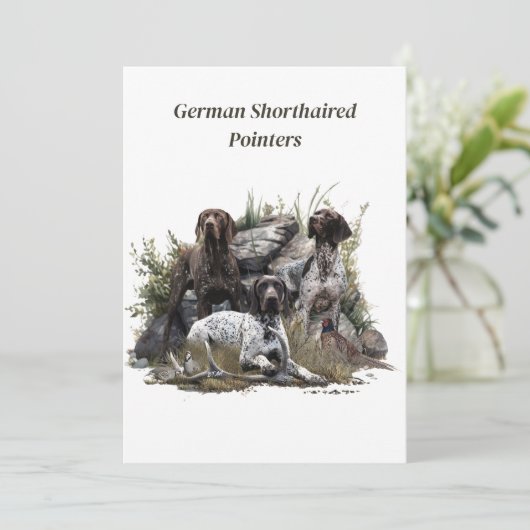 Der deutsche Kurzhaar oder Deutsch Kurzhaar Einladung (Stehend Vorderseite)