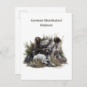 Der deutsche Kurzhaar oder Deutsch Kurzhaar Einladungspostkarte (Vorne/Hinten)