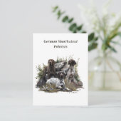 Der deutsche Kurzhaar oder Deutsch Kurzhaar Einladungspostkarte (Stehend Vorderseite)