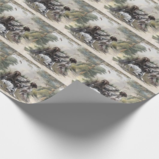 Der deutsche Kurzhaar oder Deutsch Kurzhaar Geschenkpapier (Ecke)