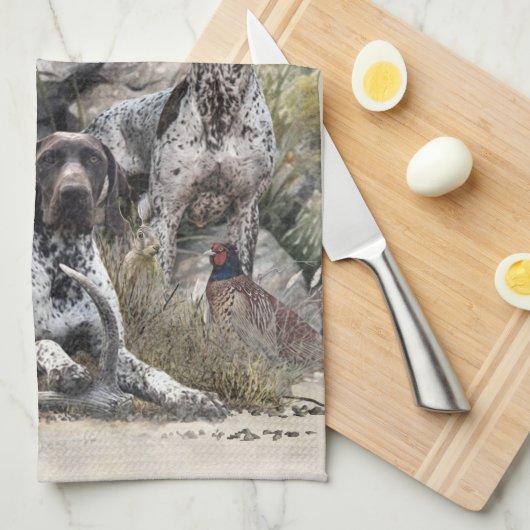 Der deutsche Kurzhaar oder Deutsch Kurzhaar Geschirrtuch (Viertel Falte)