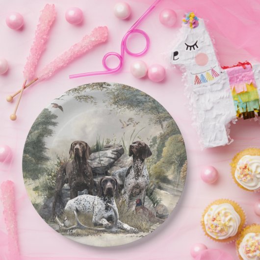 Der deutsche Kurzhaar oder Deutsch Kurzhaar Pappteller (Party)